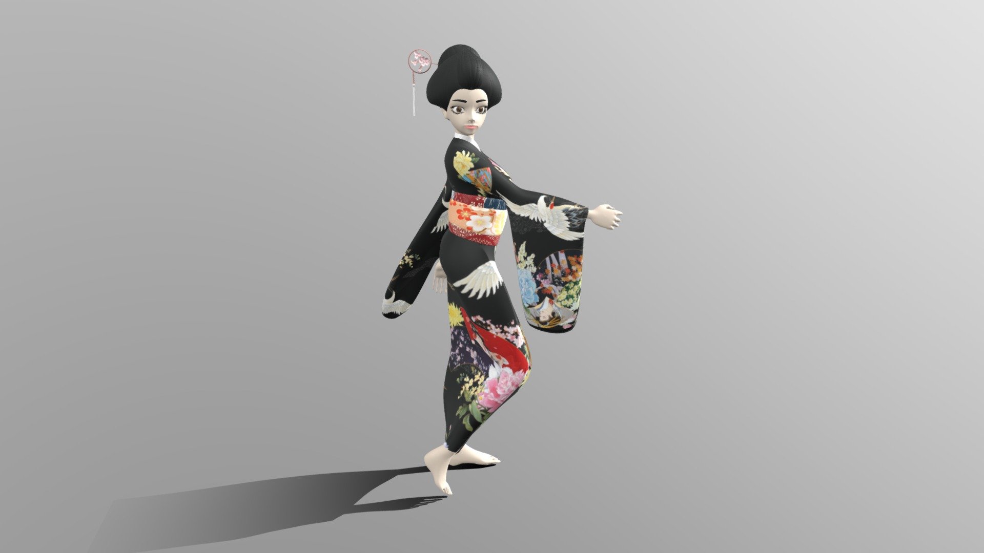 Welcome to download it!! - japan girl Kimono - Download Free 3D model by pokedigilucas 3d model