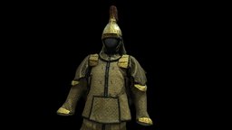 Ceremonial military uniform and helmet  (1780) armour, ancient, china, quing, photogrammetry