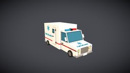Low-Poly Ambulance ambulance, low_poly, low-poly, lowpoly