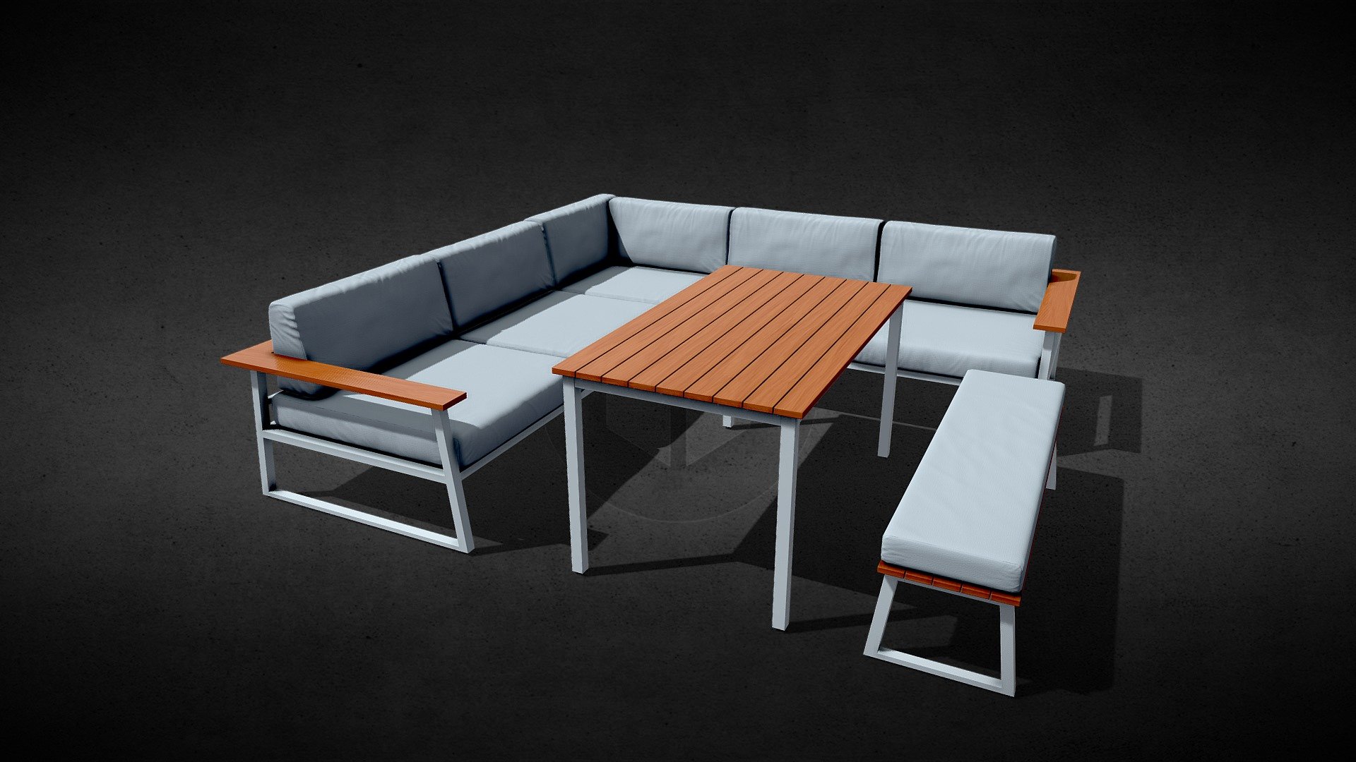 game ready outdoor sofa - Outdoor sofa with table - Buy Royalty Free 3D model by Sunny (@sunny7610) 3d model