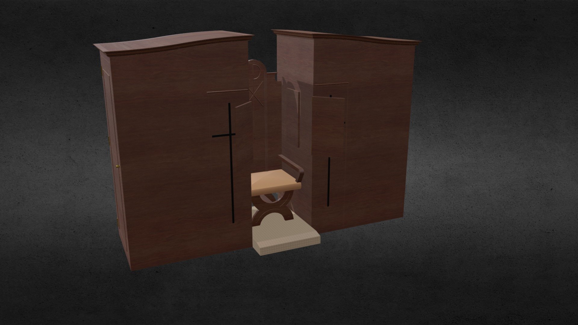 This is just a piece of church furniture that I modeled a while ago.
It is part of a whole series of furniture, decorative elements, even religious images framed in 3D and that I will be uploading soon 3d model
