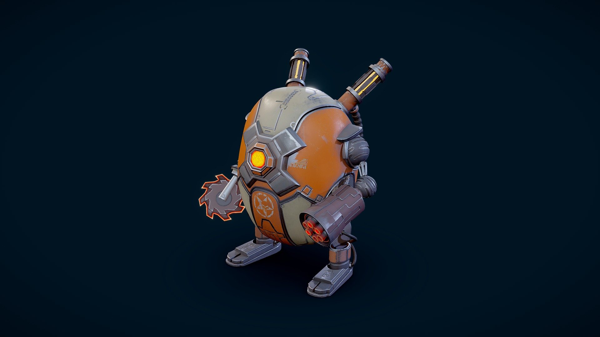 Stylized Mech character created with Maya, Zbrush and RizonmUV. Substance painter is used to create high-quality pbr texture.

You may also like: https://sketchfab.com/3d-models/tank-t72-e415f62fa428411f9ab5d851dd40183a

To learn more about products &amp; services go to:
Website: http://www.dreamerzlab.com
Like, Subscribe &amp; Follow:
Facebook: https://www.facebook.com/dreamerzlab
YouTube: https://www.youtube.com/channel/UCBxy&hellip;
Linkedin: https://www.linkedin.com/company/drea&hellip;
Twitter: https://twitter.com/dreamerz_lab
Instagram: https://www.instagram.com/dreamerzlabltd
Email: info@dreamerzlab.com 
Call: +8801675110479 - Stylized Mech - 3D model by Dreamerz Lab (@dreamerzlab) 3d model