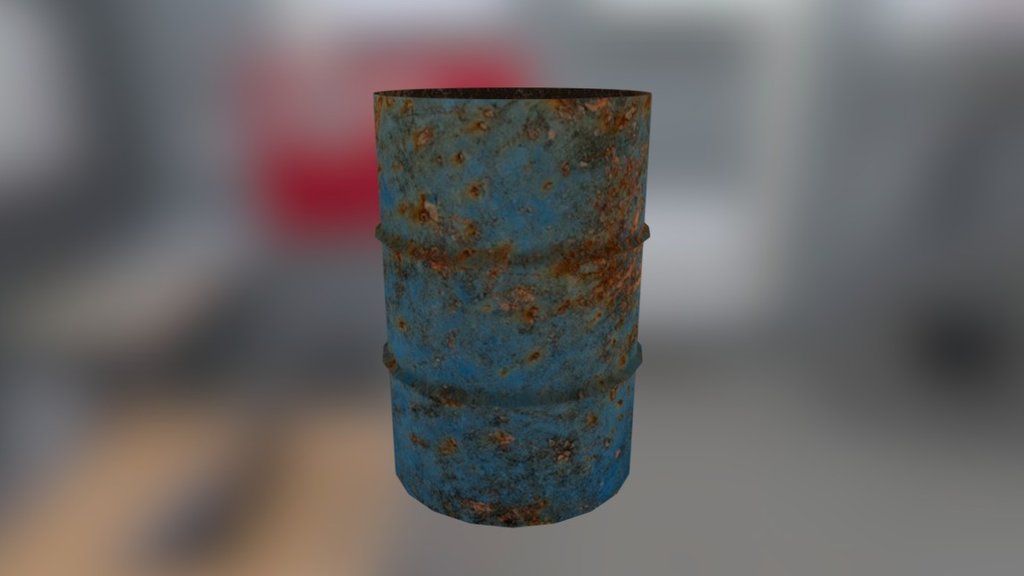 Just a regular oil drum barrel, used for fire 3d model
