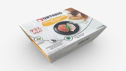 Ontario Cat Food Package food, cat, organic, plate, pet, meat, chicken, feline, tray, meal, eat, ontario, beef, canned, feed, nutrition, feeding, 3d, pbr, animal