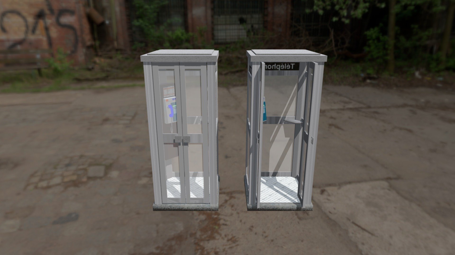 Cabine téléphonique - French Phone Booths - 3D model by MohamedBouibrin 3d model