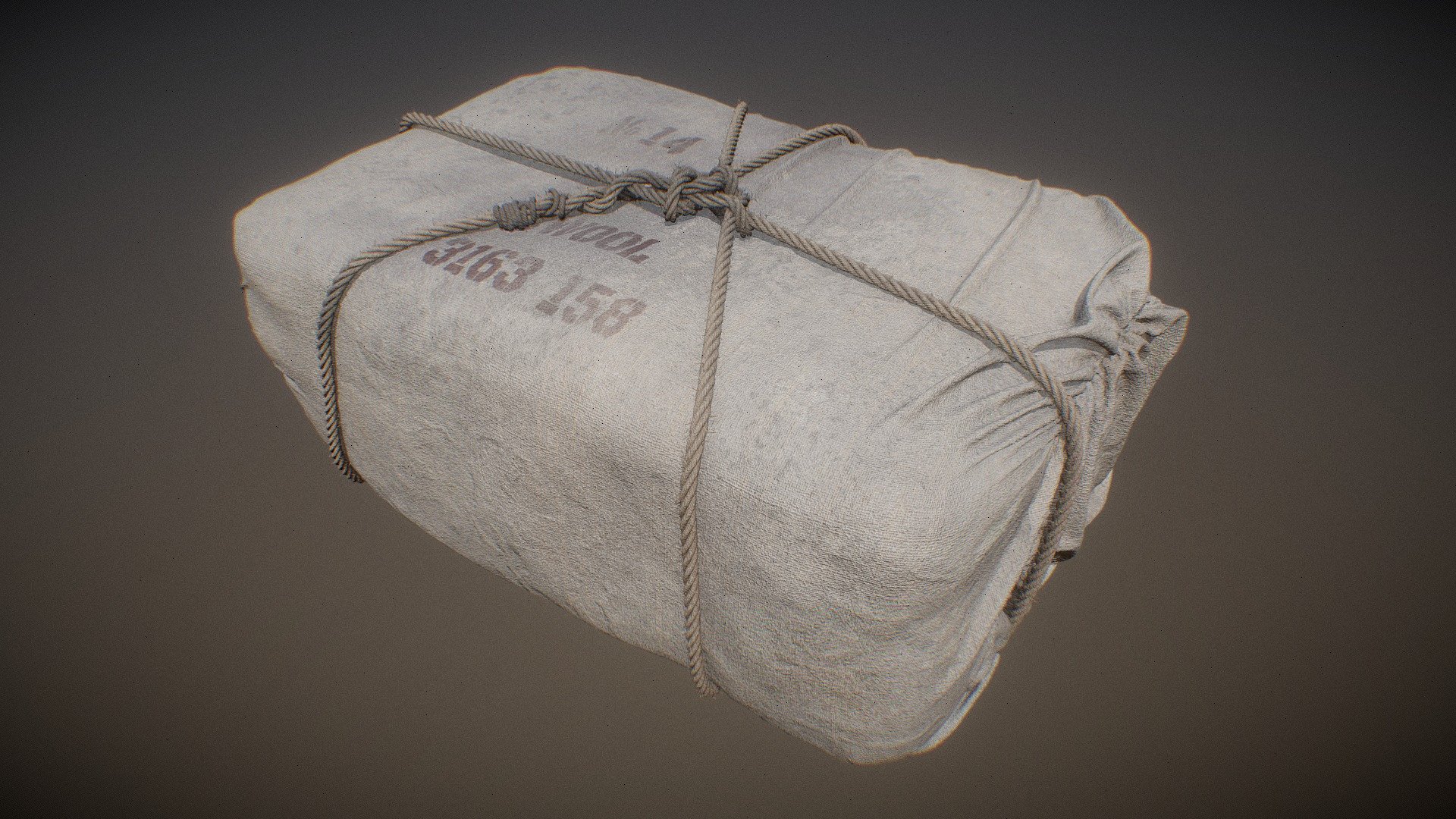 High poly Wool Bale from late 19th century 3d model