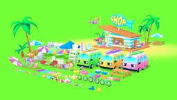Beach Party Pack tree, bike, fence, plant, burger, food, fish, grass, cute, assets, picnic, van, videogame, pack, umbrella, duck, sand, bbq, table, summer, towel, trashcan, boombox, inflatable, flamingo, beach, surfboard, stones, surf, buoy, palmtree, lex, beachball, cartoon, vehicle, chair, car, rock, shop, "ball", "radio", "summerbreak"