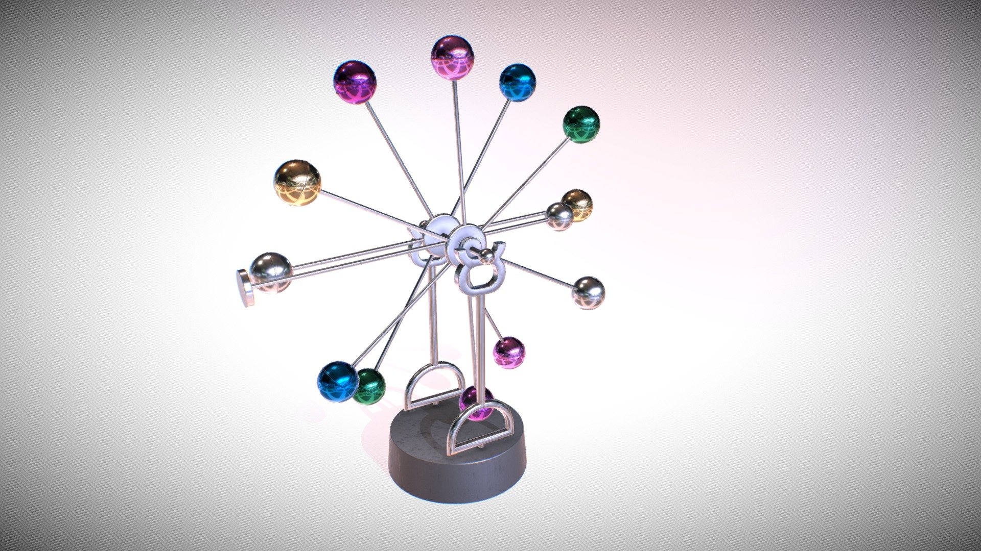 Highly detailed Newton's pendulum creative rotating eternal ball PBR 3d model.

Info:




7 objects

system units - cm

scale of all details (100,100,100)

model has real-world scale and is centered at 0,0,0

GameReady for use in Unity engine UE and other - Newton pendulum rotating colored eternal balls - Buy Royalty Free 3D model by omg3d 3d model