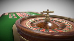 Casino Roulette Low-poly 3D model PBR Textures