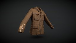 WWI Officers Service Jacket jacket, museum, ww1, military-history, photogrammetry, military, clothing, purpose3d, bodminkeep