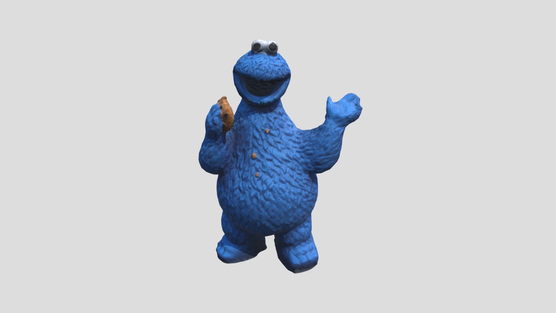 Photo scan of a cookie monster statue, polished in Zbrush - Cookie Monster scan - 3D model by robbidobbi 3d model