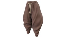 Female Baggy Harem Pants modern, fashion, girls, clothes, pants, brown, realistic, real, womens, wear, baggy, pbr, low, poly, female, harem