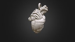 Steampunk Heart sculpt, steampunk, heart, jewelry, print, sculptris, necklace