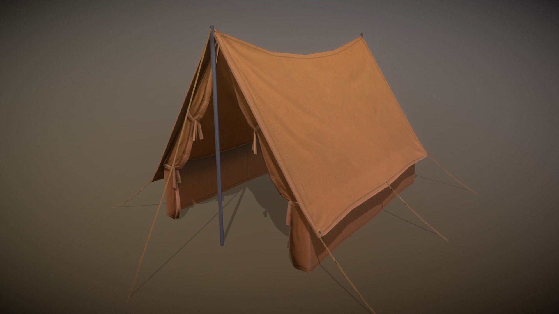 A carefully crafted low-poly model of A-style tent. This asset is game ready, well optimized and provides an excellent addition to a campground-type setting.
Normals were baked using high-poly mesh (included in additional files).

Technical stuff:

⁍ Modelled using real-life dimensions in Blender 2.79 &amp; textured in Substance Painter

⁍ Low-poly and lightweight

⁍ Optimized UV maps

⁍ PBR 2048x2048 .png textures

⁍ Perfect as a prop in well optimized games - Tent - Buy Royalty Free 3D model by R3indeer 3d model
