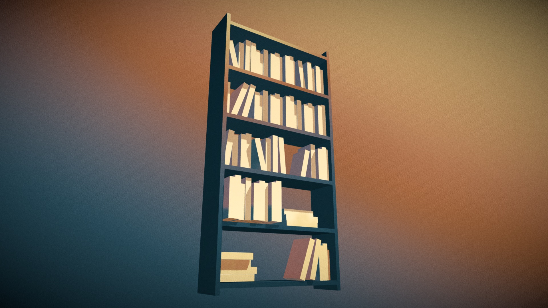 A Ready to use Bookshelf

Triangles: 2.7k

Vertices: 1.9k

Quads: 1.4k - Low Poly Bookshelf - 3D model by Atlas8 3d model