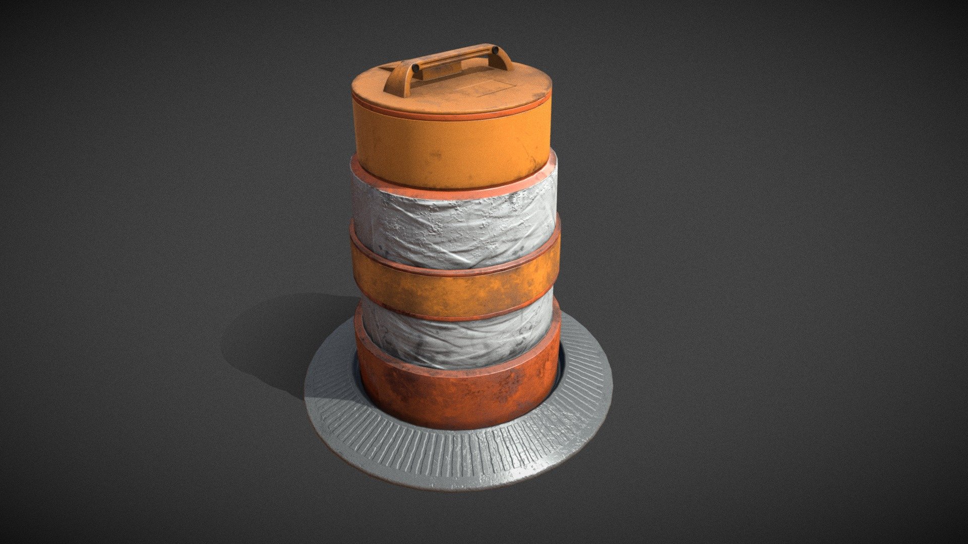 A simple and realistic traffic barrier barrel

Feel free to follow my social media accounts to check out my latest works!
artstation : https://www.artstation.com/artwork/1xn6y8
facebook : https://www.facebook.com/JOYlenCE/
Twitter : https://twitter.com/LaSamFish - traffic barrier barrel - Download Free 3D model by LaSamFish/辣鹹魚 (@lasamfish) 3d model