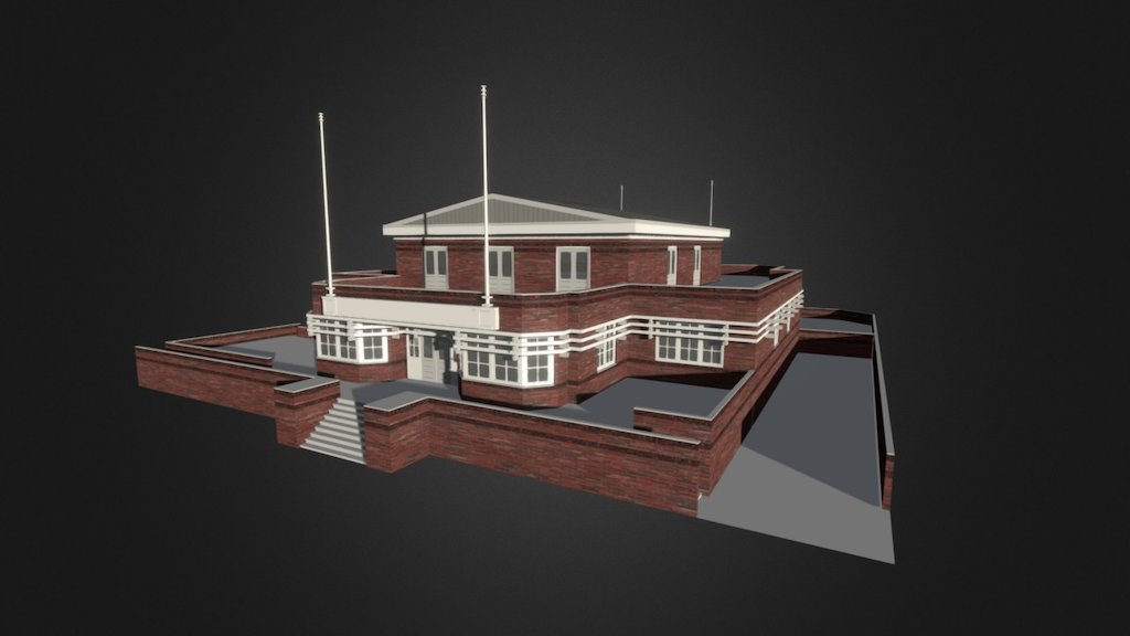 Reconstruction of the Waalhaven Airport restaurant, destroyed in WWII. I advised on the exterior detailing converting the originally wooden design into brick whilst maintaining its 1920's style.
For more of this project see: http://bit.ly/1k6rwGX - Airport restaurant, Rotterdam, the Netherlands - 3D model by Klaas Vermaas (@klaas) 3d model