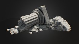 Damaged Pillar greek, ruin, ancient, vray, exterior, architectural, italy, greece, antique, damaged, old, destroyed, details, frieze, volumn, structure, building, sculpture, engineering, construction, 3dmax
