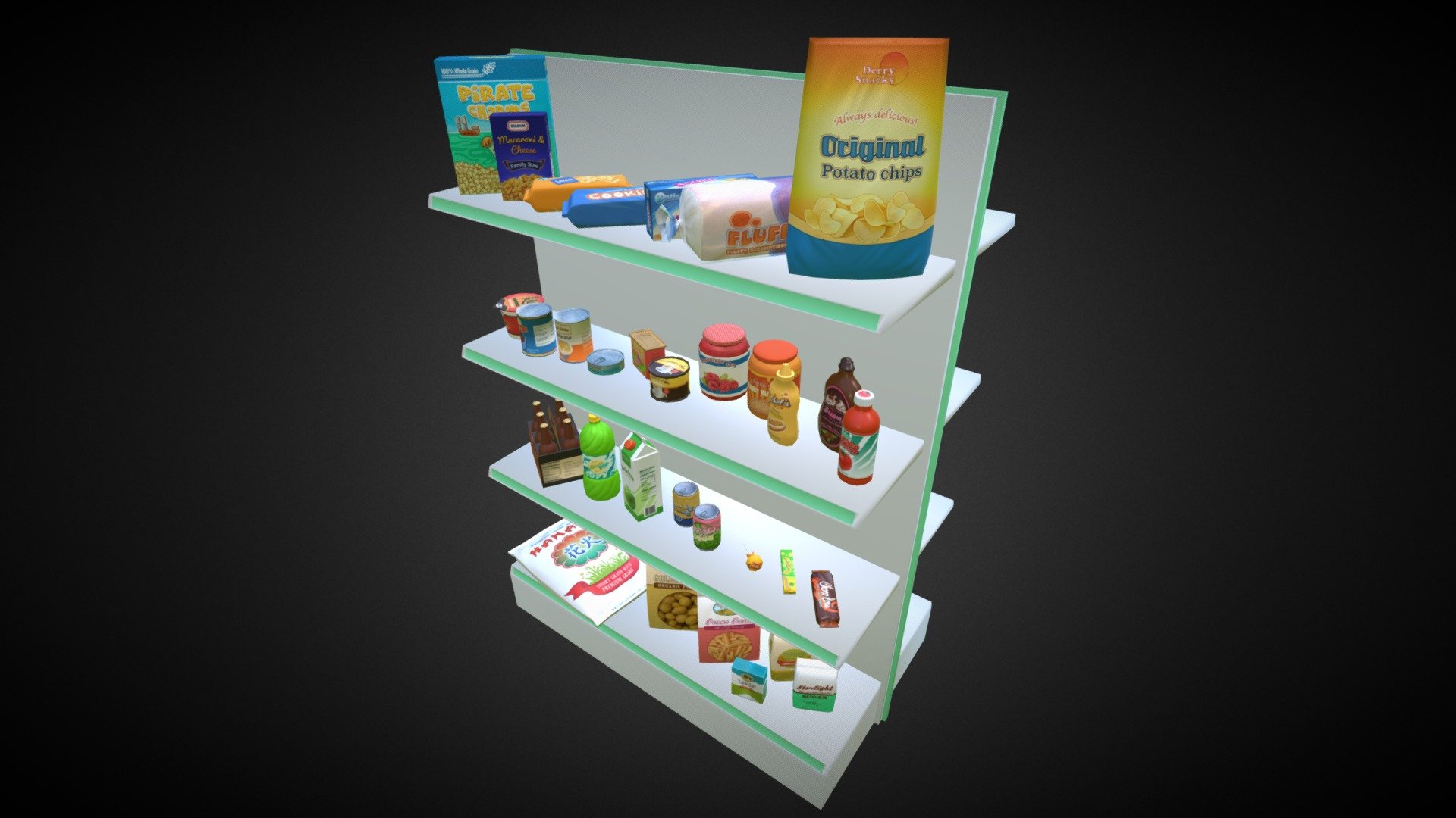 This asset pack contains 55 supermarket food items made with love and care!
 
 Unity Asset Store: 
 Reallusion: 
 CG Trader: 
 Turbosquid: -link removed-
 - Supermarket Gluttony Pack - 3D model by Nekobolt 3d model