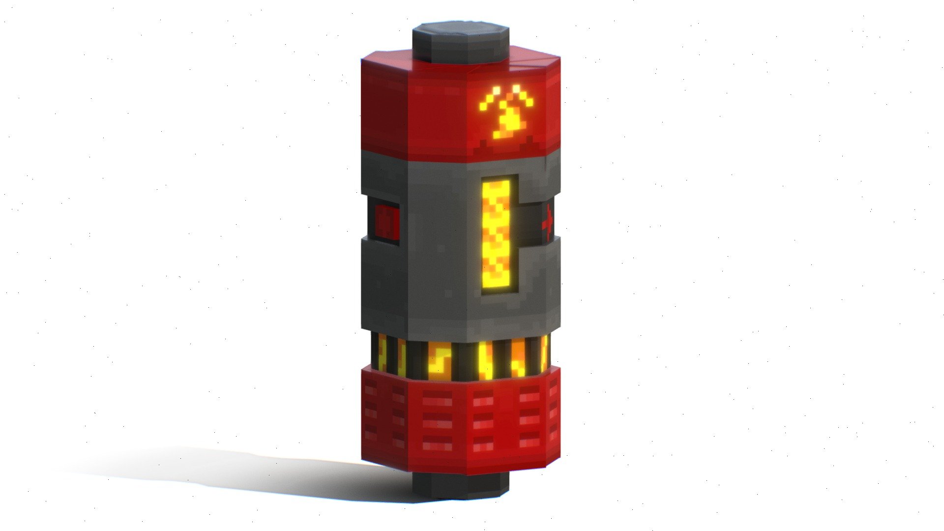 The Thermite Grenade from Apex Legends in the style of Minecraft. It will fit in seamlessly within your Minecraft world.

Animation supported only in BEDROCK in JAVA, the CLOSED and OPENED status will be sent.

Message me on Discord if you want this model, or something similiar to it. Discord: @seauo - Thermite Grenade - Minecraft | Apex Legends - 3D model by lepos 3D (@lepos) 3d model