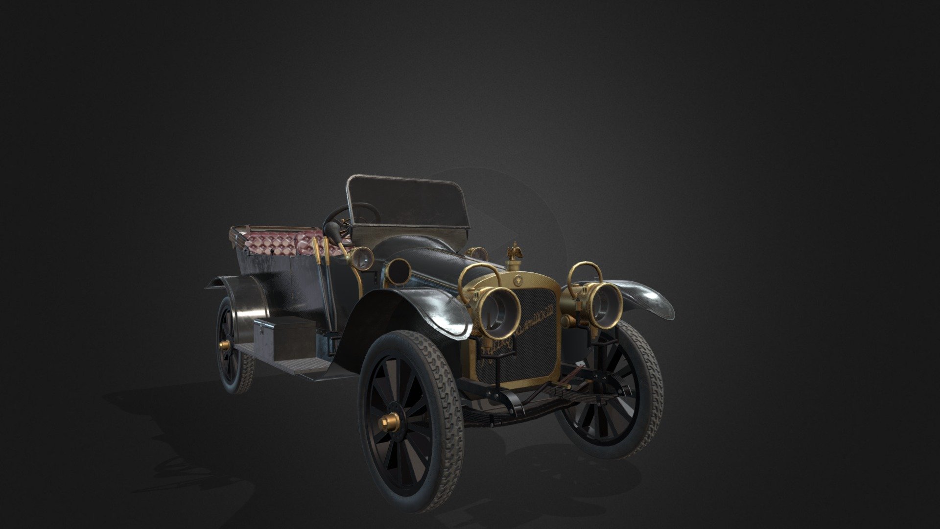 Low/midpoly 3d model of the Russo-Balt (Russo-Baltique) model K vehicle, one of the first cars produced in Russia at the Russo-Baltic Wagon Factory located in Riga (special automobile department was created in 1909). Simplier and cheaper than its &ldquo;big brother