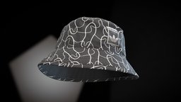 Monochrome Hat 3Dscan sample (retopology model)