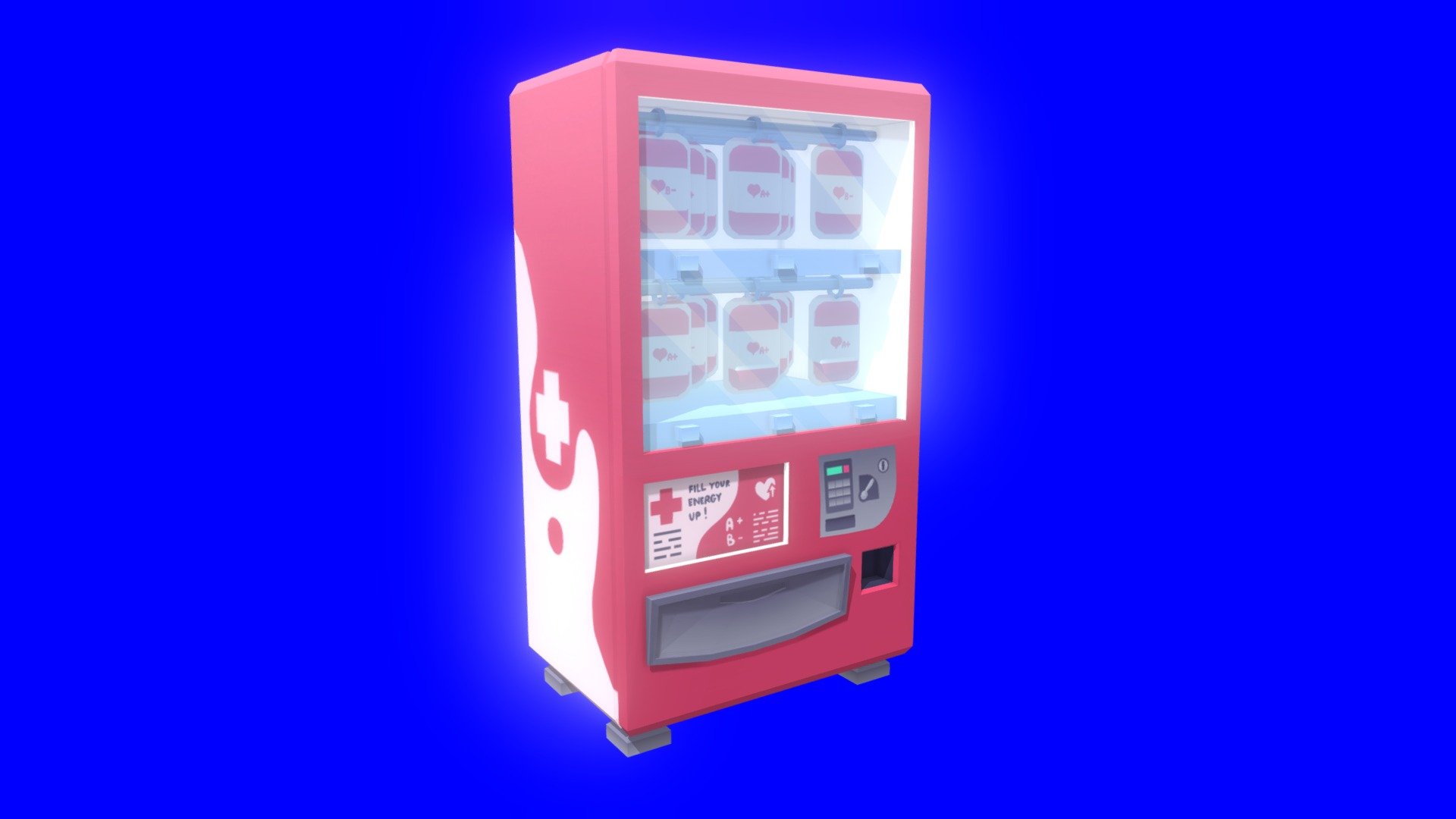 Vending machine, but edgy.
Trying flat color &amp; gradients techniques 3d model