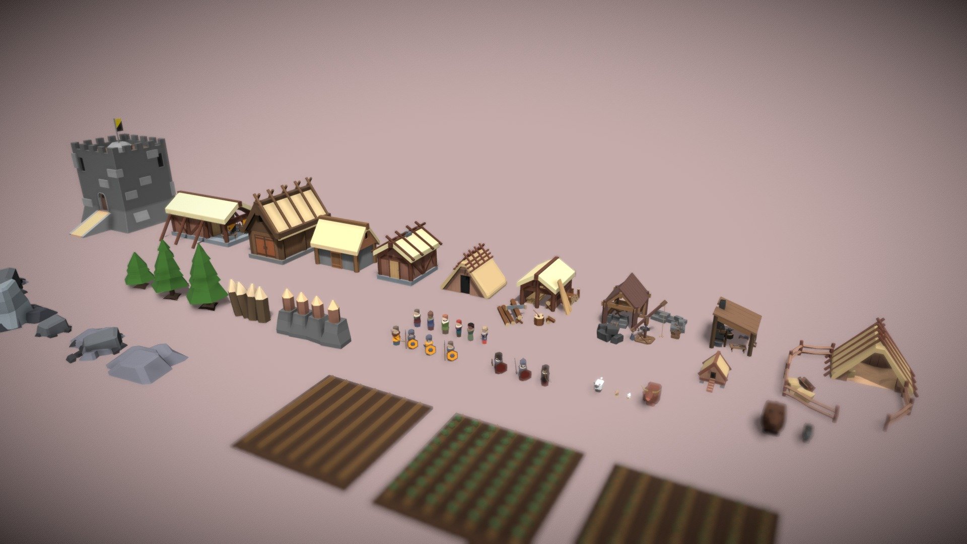 Set of low poly medieval village game assets.

Any questions please contact me! - Medieval Village - Download Free 3D model by iedalton 3d model