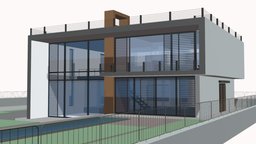 Modern luxury villa house building with pool modern, villa, luxury, architect, ground, apartment, pool, yard, free3dmodel, architecture, design, house, home, building, noai