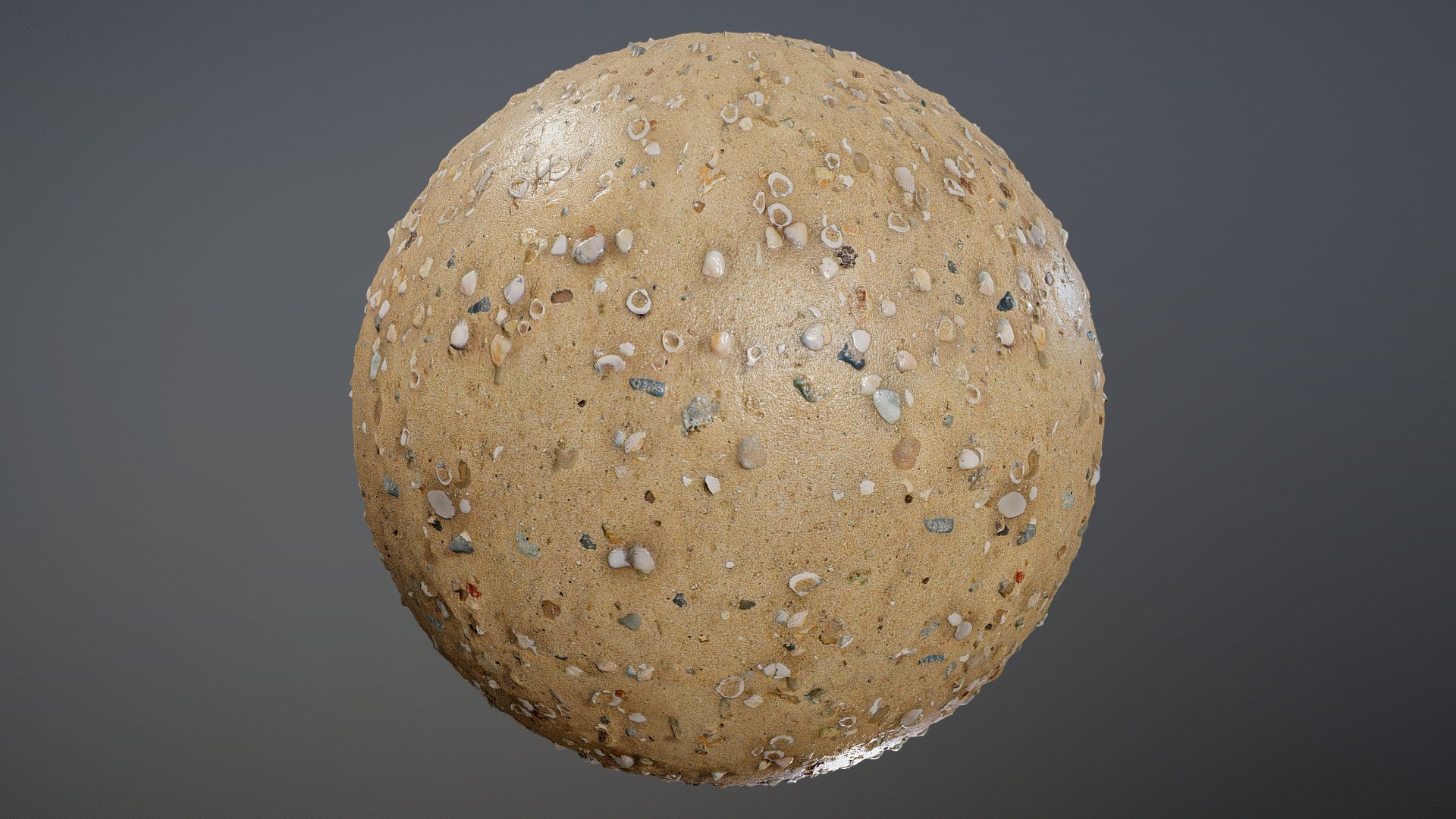 Seamless texture of sea shore sand with pebbles and shells. Dry and wet versions included upon purchace. PBR 2K - Beach Sand PBR Texture - Buy Royalty Free 3D model by romullus 3d model