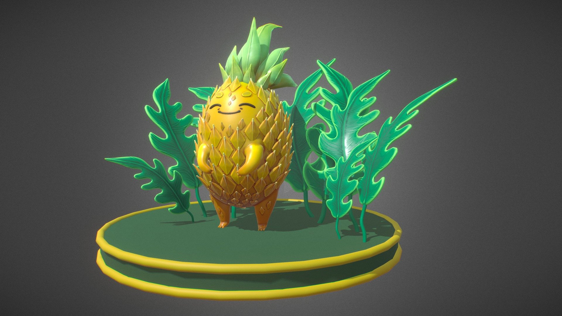 Concept by: Johanna Puhl - Stylized Pineapple - 3D model by roxana_moshashai 3d model