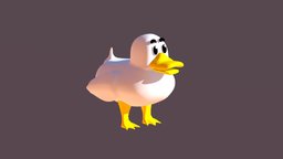 Duck cute, duck, game, 3d, model, cute_animal