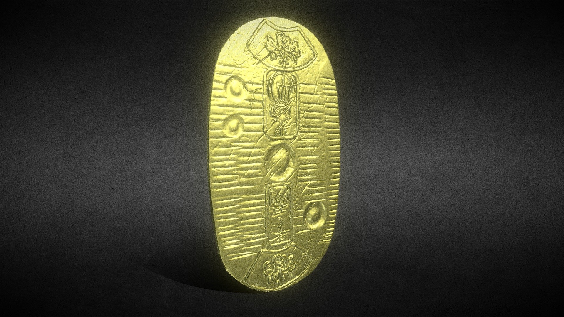 A Gold Coin Koban an old Japanese Coin made with ZBrush and ready for 3D Print I included the OBJ, STL, and ZBrush Tool if you need 3D Game Assets or STL files I, can do commission works 3d model