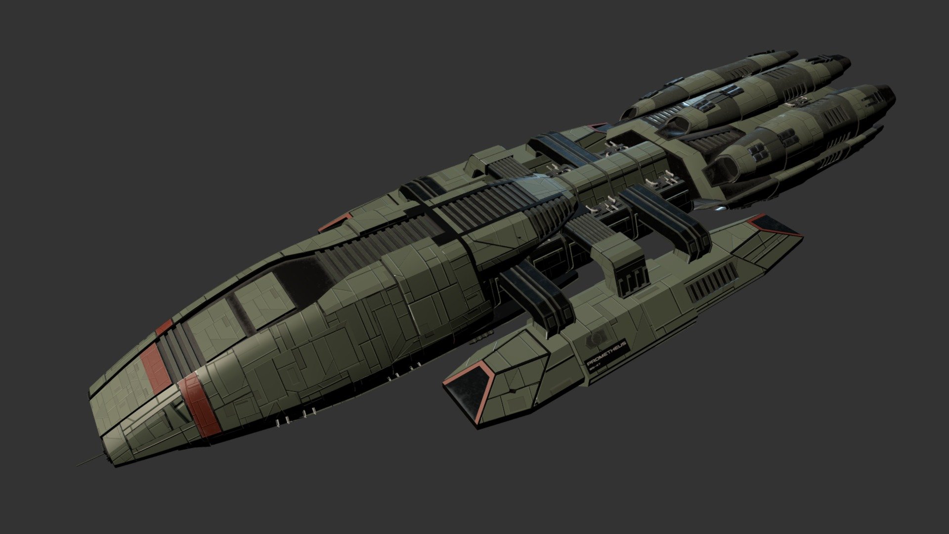 Battlestar Prometheus - 3D model by JackD (@j.davies) 3d model
