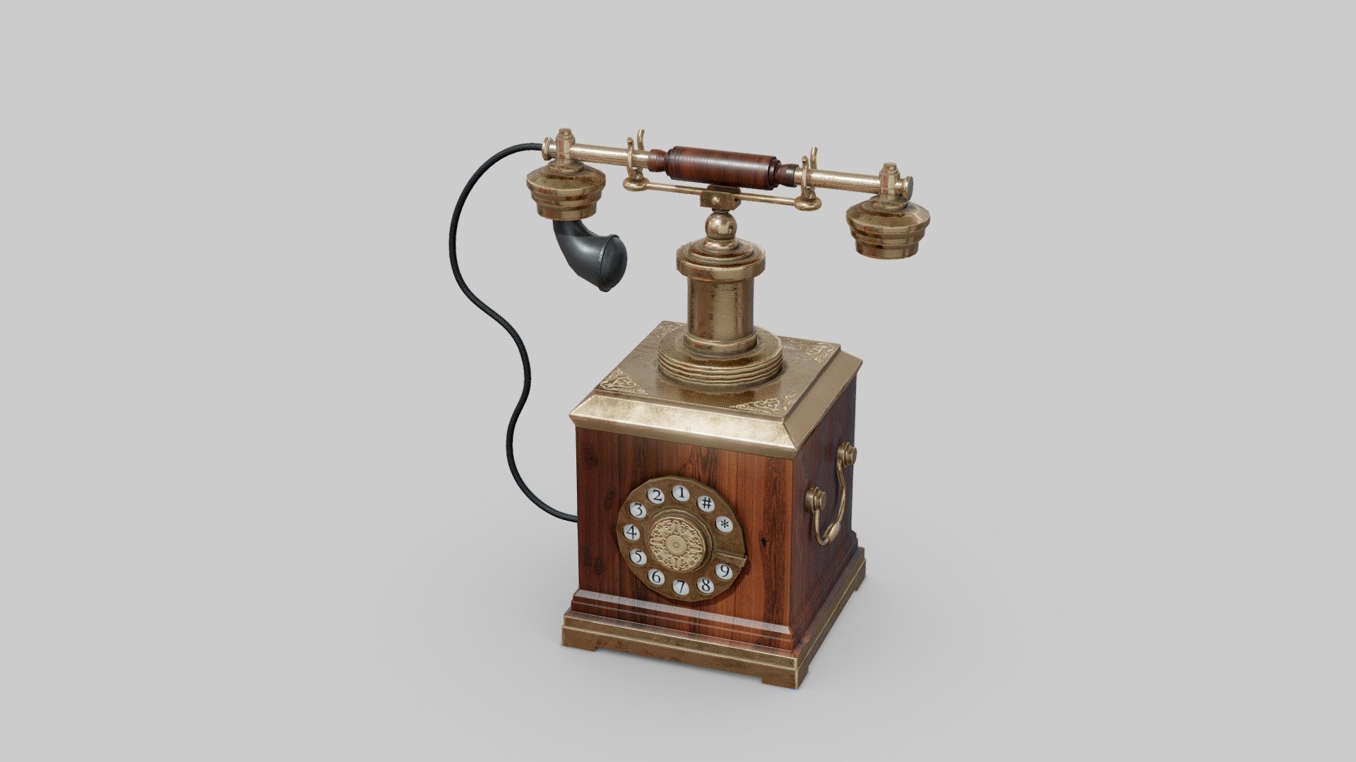 Free download：www.freepoly.org - Old Telephone-Freepoly.org - Download Free 3D model by Freepoly.org (@blackrray) 3d model