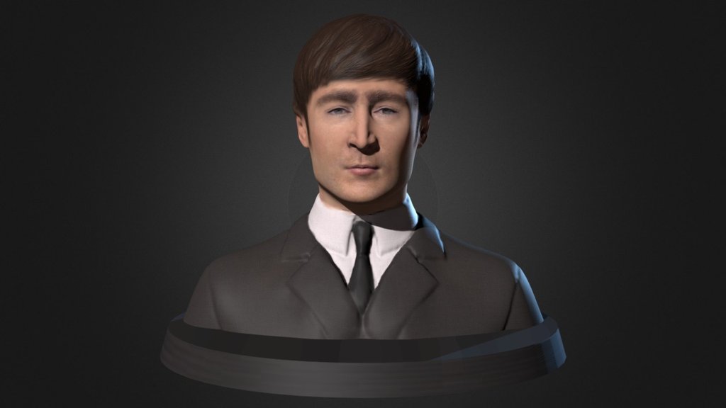 This is a quick sculpting work I did in a day. The model is now available here:
https://skfb.ly/orytM

It's ready for 3d printing! - John Lennon - 3D model by Jon Unceta (@jonun) 3d model