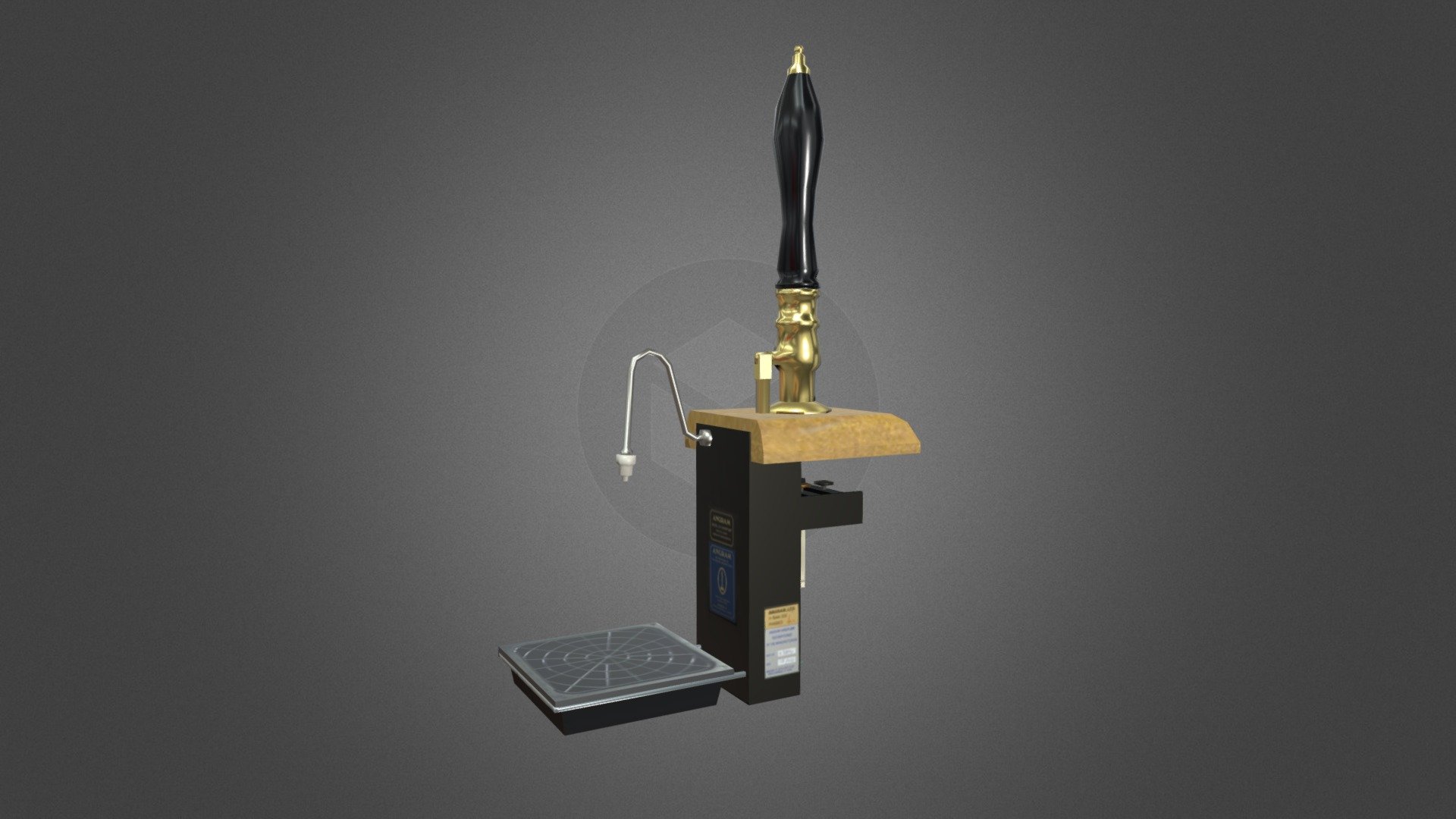 A beer pump, otherwise known as a beer engine or tap, used to pour beers or ales from a cask.

Part of the Pub &amp; Micro Brewery Asset Pack avaliable on Unity Asset Store.

Features:


Quad-based mesh
Low-poly model suitable for realtime rendering (game engines, AR, VR)
1024px PBR textures, set up for Unity Standard Shader (smoothness is in alpha channel of metallic)

Included files:


Original .blend file 
FBX file
Textures
Reference images where appropriate

Check out the rest of the Brewery Collection: https://skfb.ly/6RwyO - Beer Pump - Buy Royalty Free 3D model by Stainless Reality Ltd (@StainlessReality) 3d model