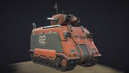 riding stylized tank