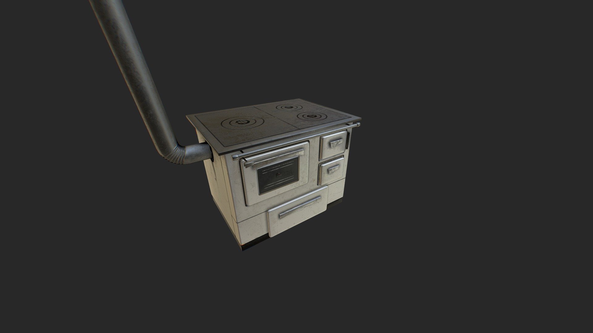 Lowpoly. Game asset. From personal project

Old Stove with solid fuel - with oven. 

Generations follow it as a synonym for a warm home, a hot cake, a smell of bread, peppers &hellip;

It has one 2k map (2048x2048) including ( Albedo,BaseColor, 
 Occlusion,,glossiness,specular ,roughness,metallic and normal ) in png. Pivot point is centered. It has detailed texture map and could also be used for some medium close-up shots,scenes ,renders and games. Textures are in zip file

The doors are separated objects and can be animated,if necessary

Model has 4 LOD stages in fbx format

LOD0: 3642 tris 
LOD1: 2501 tris 
LOD2: 1504 tris 
LOD3: 720 tris - Old Stove pbr - Buy Royalty Free 3D model by Salex 3d model