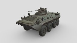 BTR-80A modern, armored, soviet, army, transport, btr, russia, combat, tank, machine, btr-80, low-poly, game, vehicle, pbr, military, war