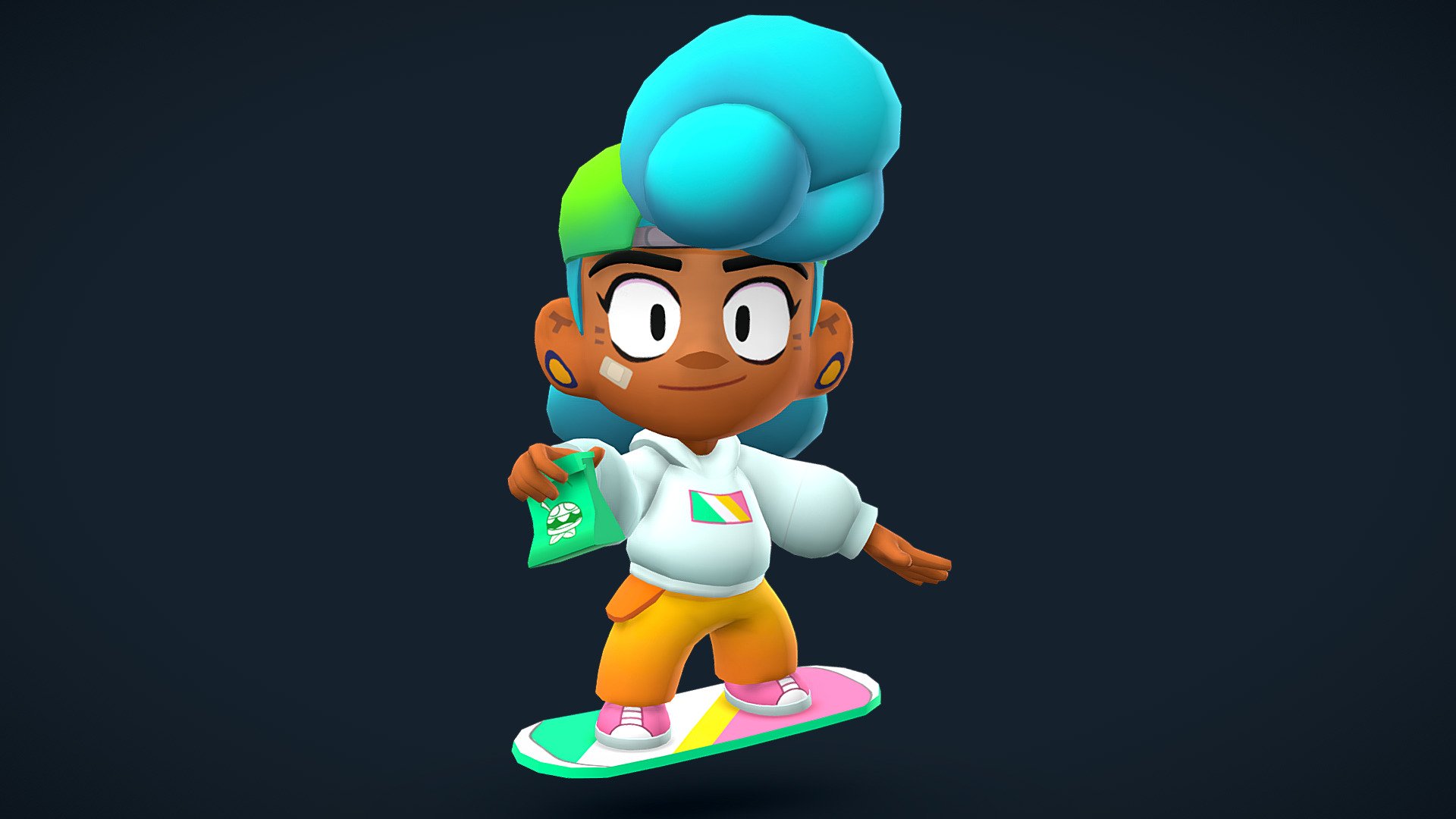 I made this lovely character based on a concept of Vincent Venoir. I tried to match this character as good as possible with the existing 3D characters in Brawl Stars 3d model