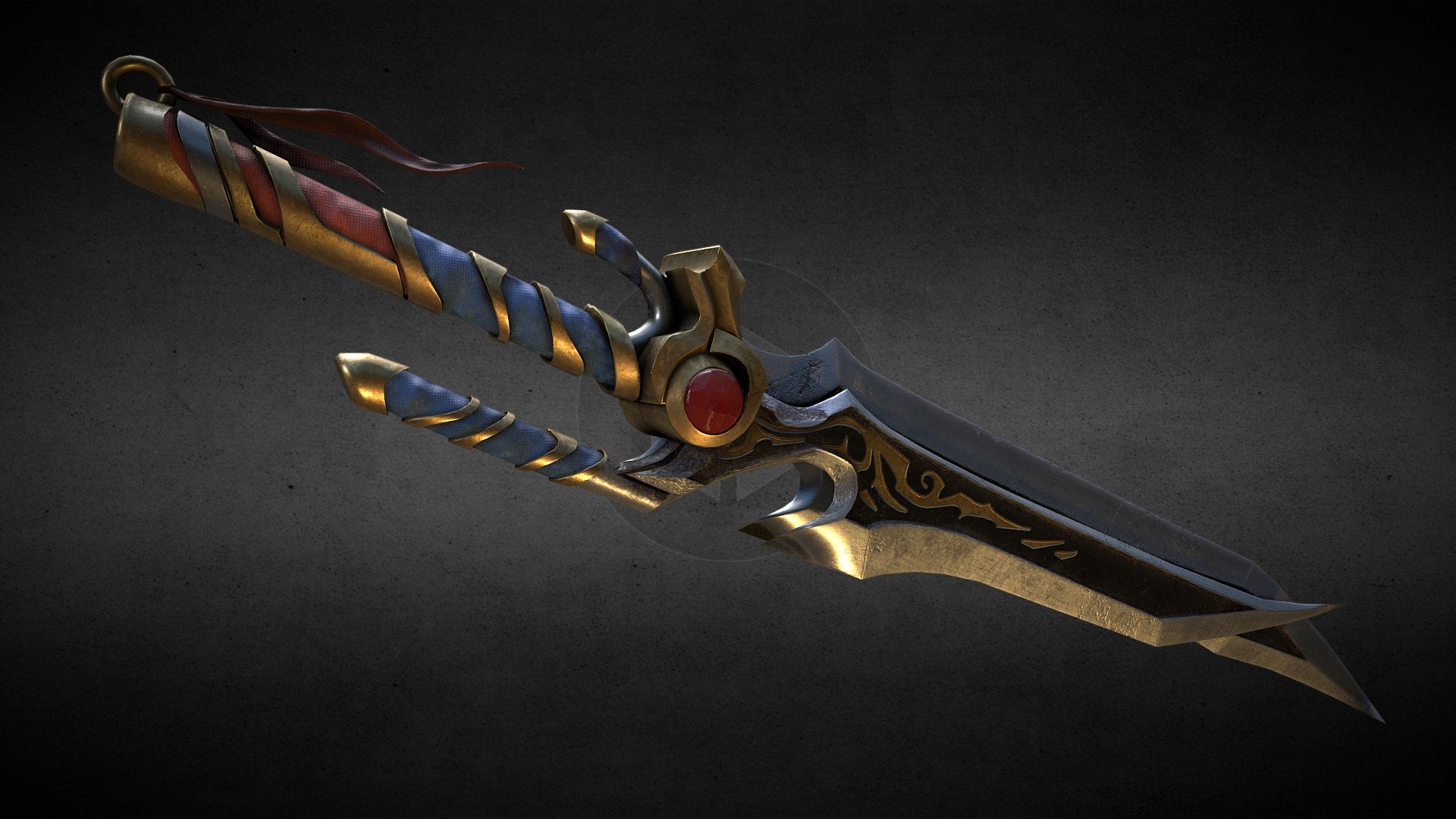 Roman Guro's original concept art can be found here.

I've grown up with fantasy-genre games so I wanted to add some fantasy style models to my portfolio. I worked on this sword over the course of a weekend and overall I'm pretty happy with how it turned out for how quickly I knocked it out 3d model