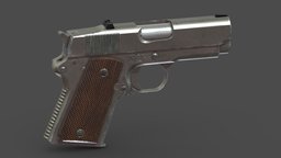Detonics Combat Master Low Poly PBR Realistic police, soldier, army, handgun, generic, semi, equipment, firearm, vr, ar, automatic, realistic, pistol, weapon, asset, game, 3d, pbr, low, poly, military, gun, hand, semi-autiomatic