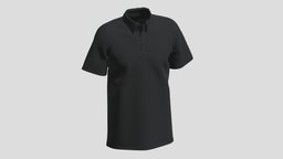Men Polo Shirt 01 Black PBR Realistic and, tshirt, cloth, shirt, fashion, beauty, t, models, polo, men, wear, camisa, camiseta, apparel, various, clothing, maglietta