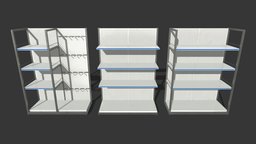 Clean Store Shelf Pack 2. archviz, shelf, prop, store, market, 4k, realistic, game-ready, mercado, prateleira, assetpack, pbr, low, poly, 3dmodel, store-shelf