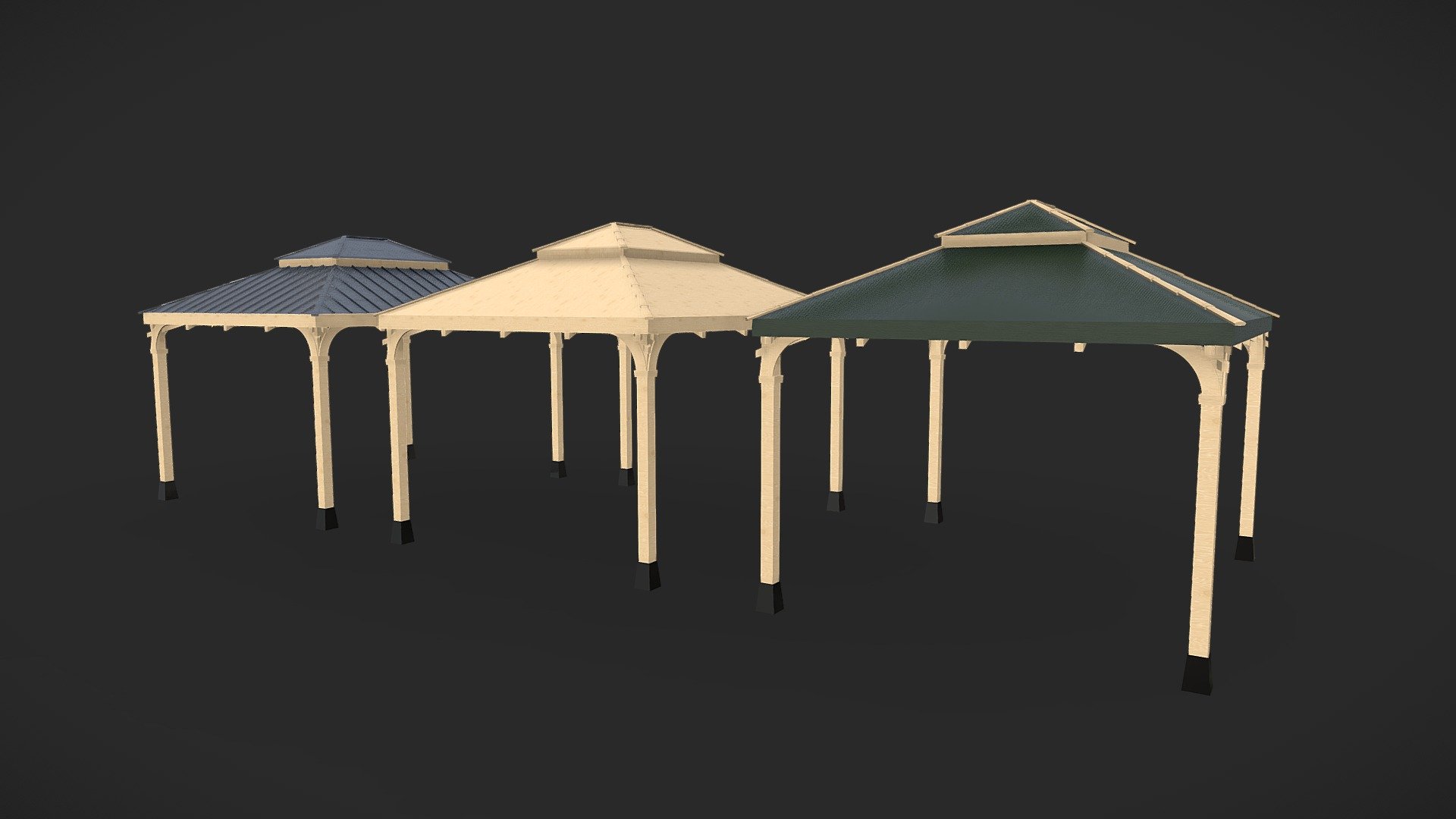 Outdoor Patio Cover ready for archviz.
Upgrade that backyard with a besutiful patio structure.

UV mapped 3d model