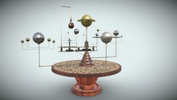 table with planets and star system PBR low-poly system, tabletop, starship, table, stars, planetside, systems, planets, star, withered, tabletop-game, starmade, planetscape, substancepainter, substance, planetstrange