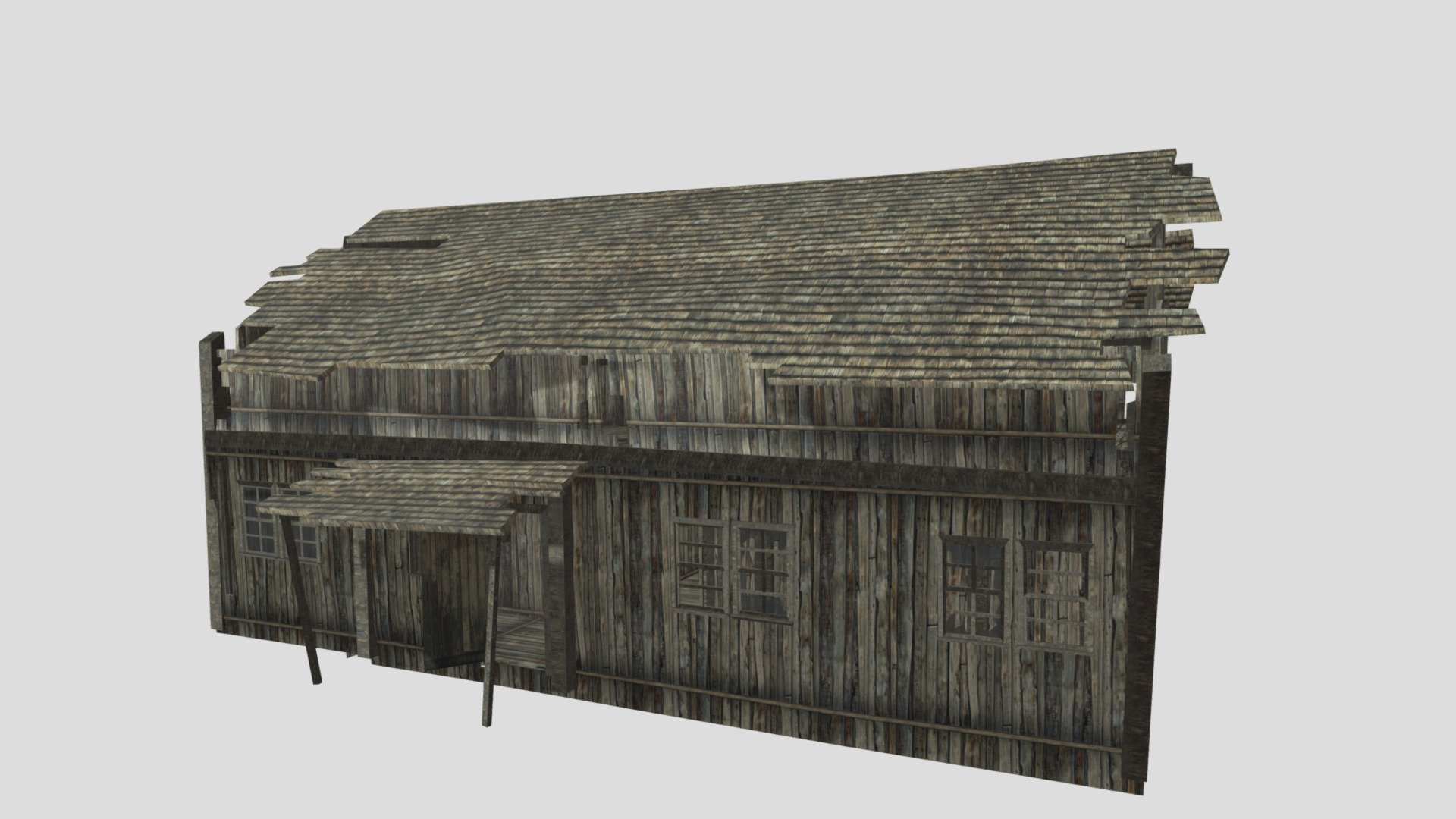 Old wood house - 3D model by DESIGNTRIX STUDIO (@DESIGNTRIX) 3d model