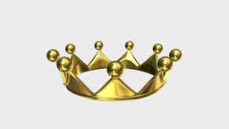 Gold crown 8 crown, treasure, queen, king, royalty, prince, substancepainter, substance, gold