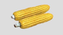 Corn Low Poly PBR Realistic food, garden, vray, dinner, vr, meal, ar, realistic, nature, veggie, vegetable, vegetables, cob, corn, maize, agriculture, kernel, asset, game, 3d, pbr, low, poly